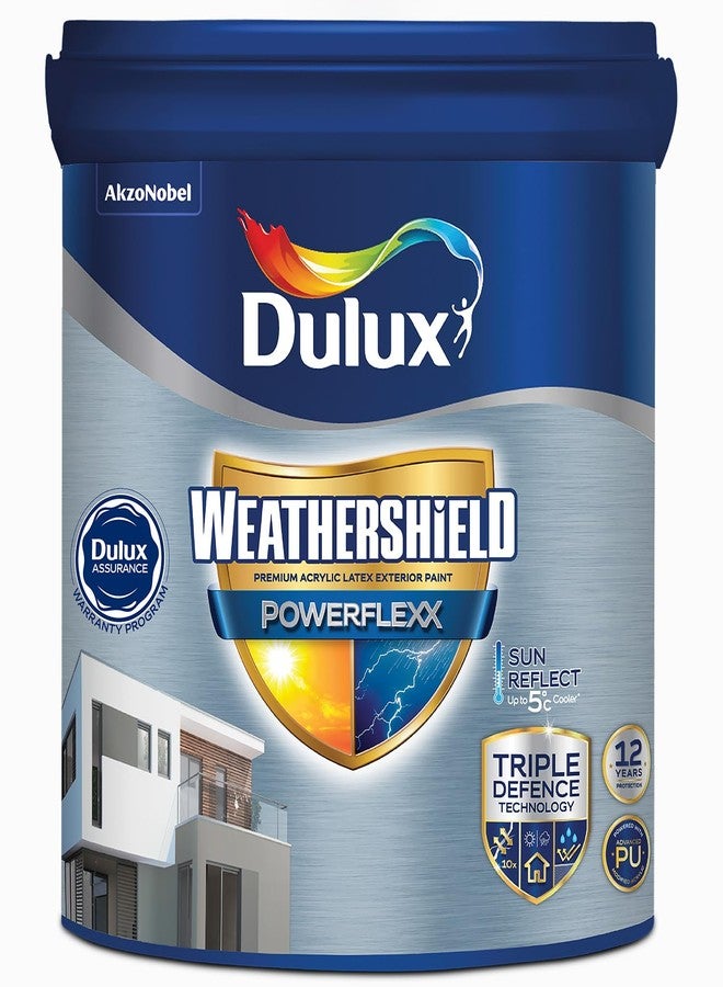 ديولكس دهان دولوكس ويذرشيلد باورفليكس الخارجي (1 لتر، لون ميوت رين) | تركيبة أكريليك معدلة بالبولي يوريثان | مقاوم للتشقق والعوامل الجوية | مقاوم للطحالب والفطريات | لمسة نهائية شديدة اللمعان - Image 2